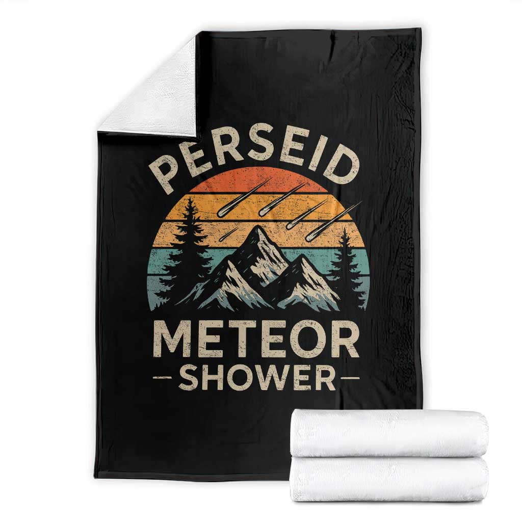 Perseid Meteor Shower Throw Blanket Shooting Stars Astronomy Vintage Mountain - Wonder Print Shop