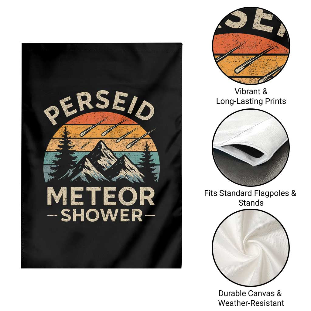 Perseid Meteor Shower Garden Flag Shooting Stars Astronomy Vintage Mountain - Wonder Print Shop