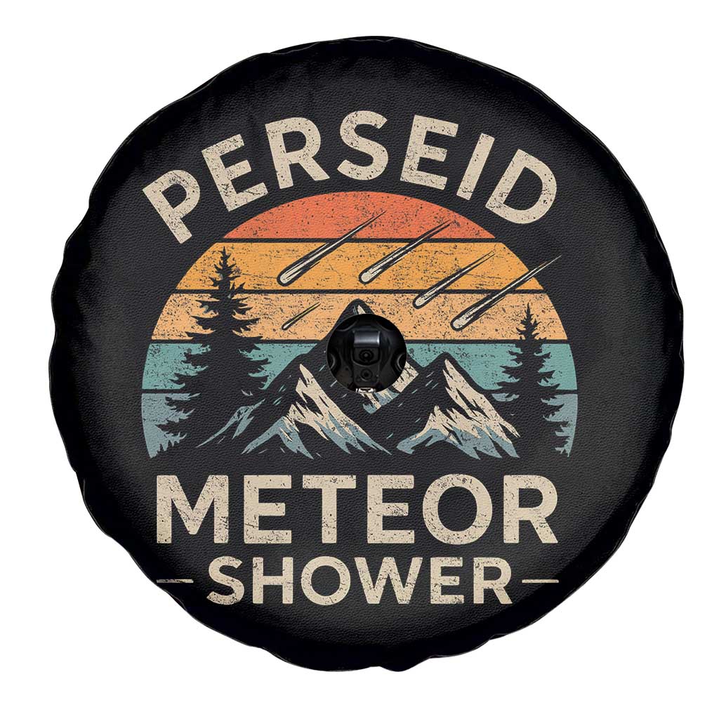 Perseid Meteor Shower Spare Tire Cover Shooting Stars Astronomy Vintage Mountain - Wonder Print Shop