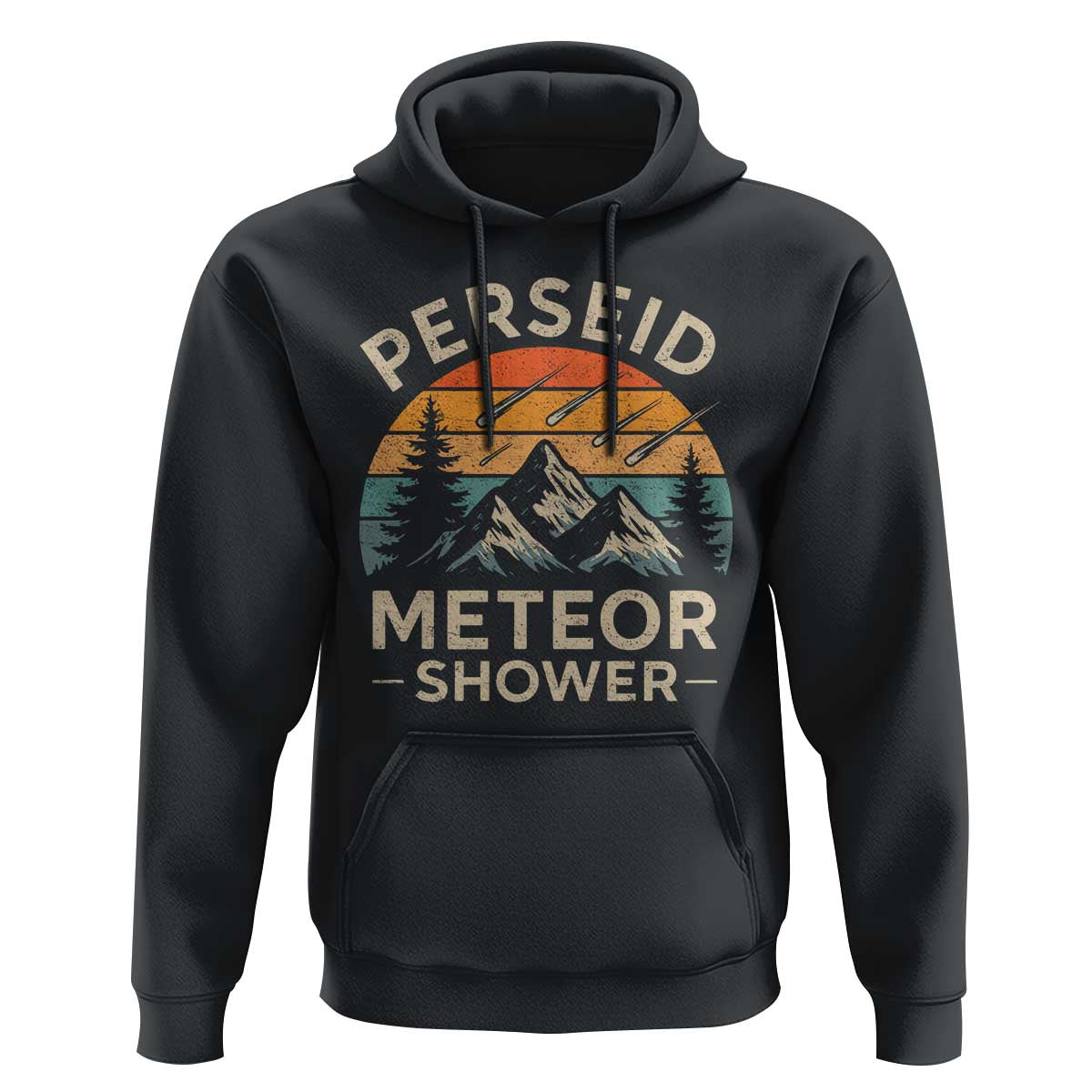 Perseid Meteor Shower Hoodie Shooting Stars Astronomy Vintage Mountain - Wonder Print Shop