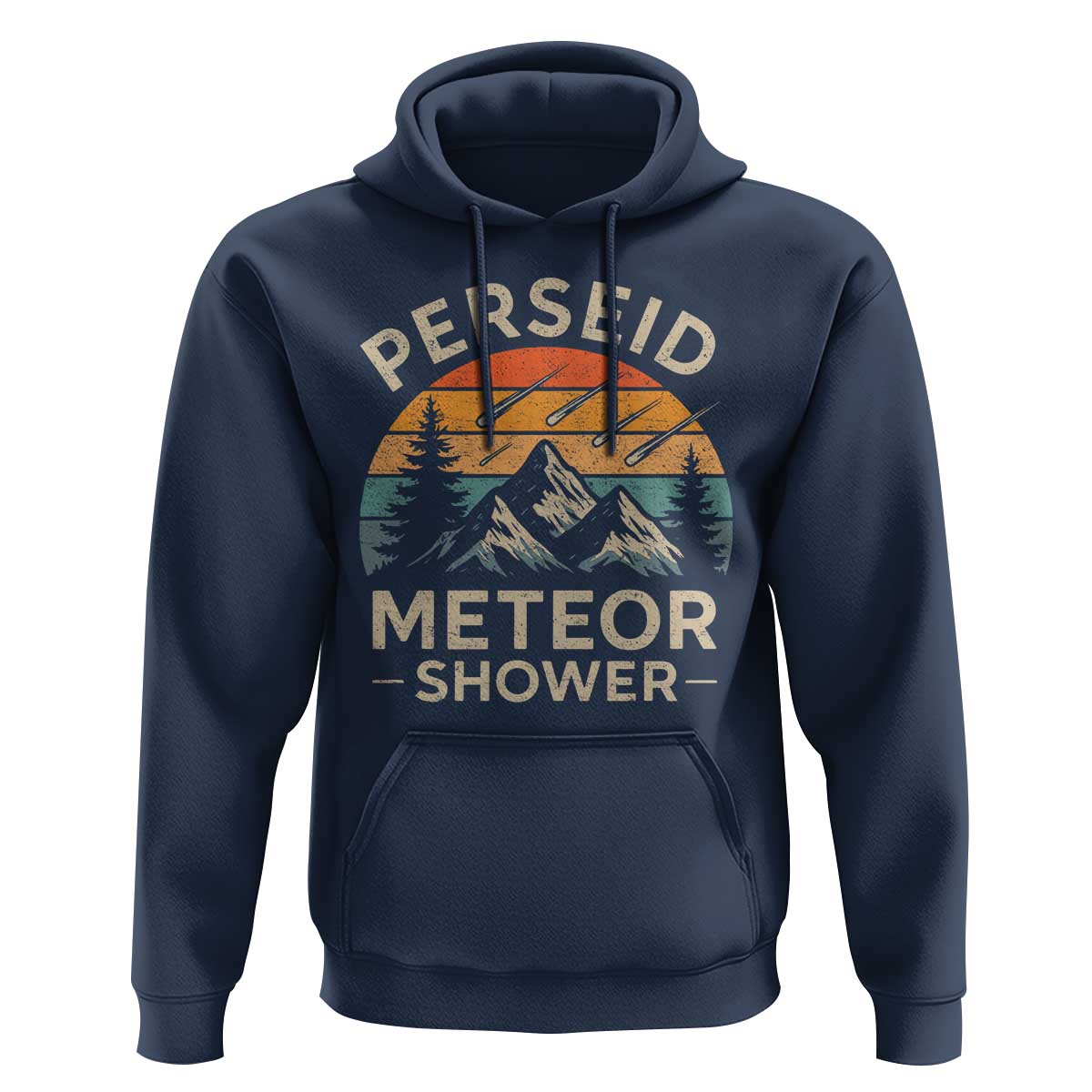 Perseid Meteor Shower Hoodie Shooting Stars Astronomy Vintage Mountain - Wonder Print Shop