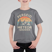 Perseid Meteor Shower T Shirt For Kid Shooting Stars Astronomy Vintage Mountain - Wonder Print Shop