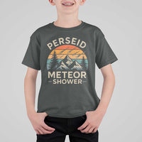 Perseid Meteor Shower T Shirt For Kid Shooting Stars Astronomy Vintage Mountain - Wonder Print Shop
