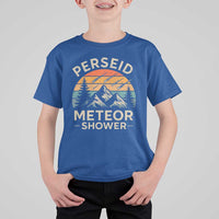 Perseid Meteor Shower T Shirt For Kid Shooting Stars Astronomy Vintage Mountain - Wonder Print Shop