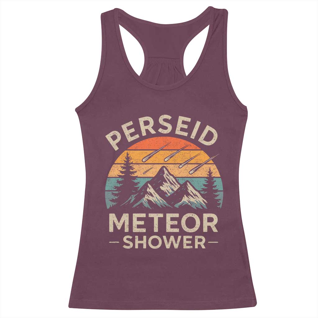 Perseid Meteor Shower Racerback Tank Top Shooting Stars Astronomy Vintage Mountain - Wonder Print Shop