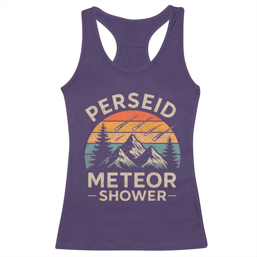 Perseid Meteor Shower Racerback Tank Top Shooting Stars Astronomy Vintage Mountain - Wonder Print Shop