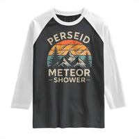 Perseid Meteor Shower Raglan Shirt Shooting Stars Astronomy Vintage Mountain - Wonder Print Shop