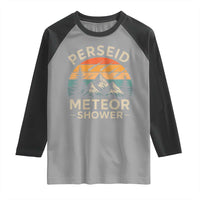 Perseid Meteor Shower Raglan Shirt Shooting Stars Astronomy Vintage Mountain - Wonder Print Shop