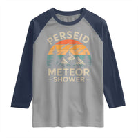 Perseid Meteor Shower Raglan Shirt Shooting Stars Astronomy Vintage Mountain - Wonder Print Shop