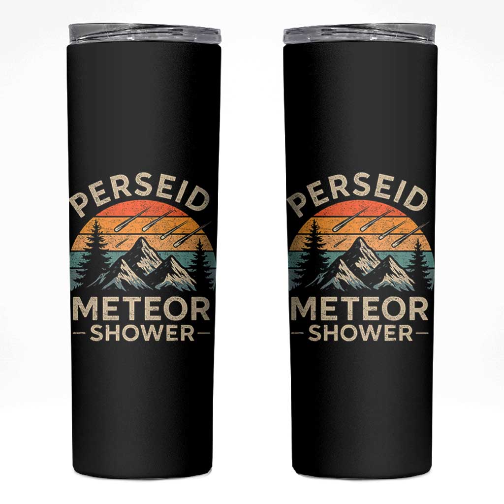 Perseid Meteor Shower Skinny Tumbler Shooting Stars Astronomy Vintage Mountain - Wonder Print Shop