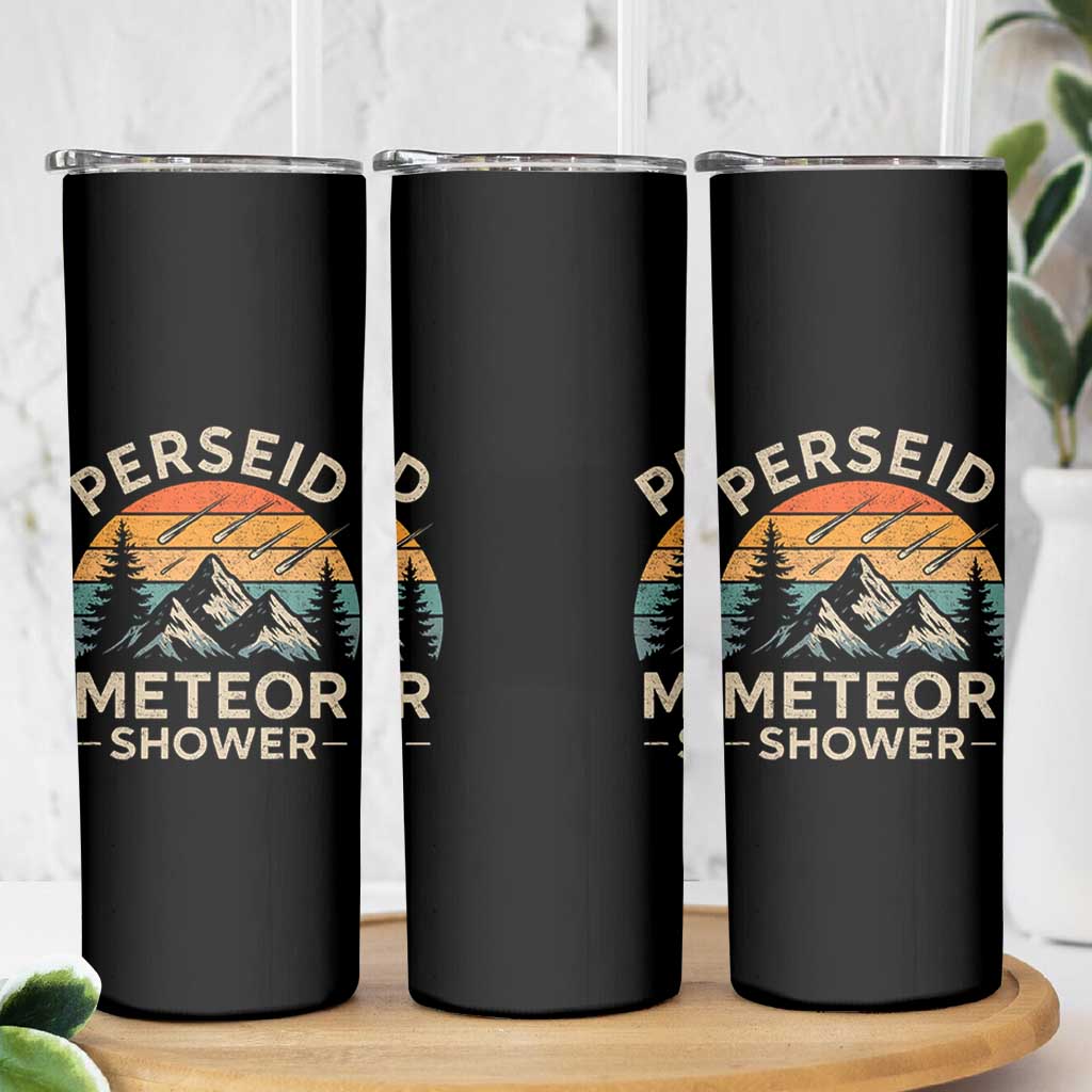 Perseid Meteor Shower Skinny Tumbler Shooting Stars Astronomy Vintage Mountain - Wonder Print Shop