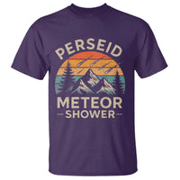 Perseid Meteor Shower T Shirt Shooting Stars Astronomy Vintage Mountain - Wonder Print Shop