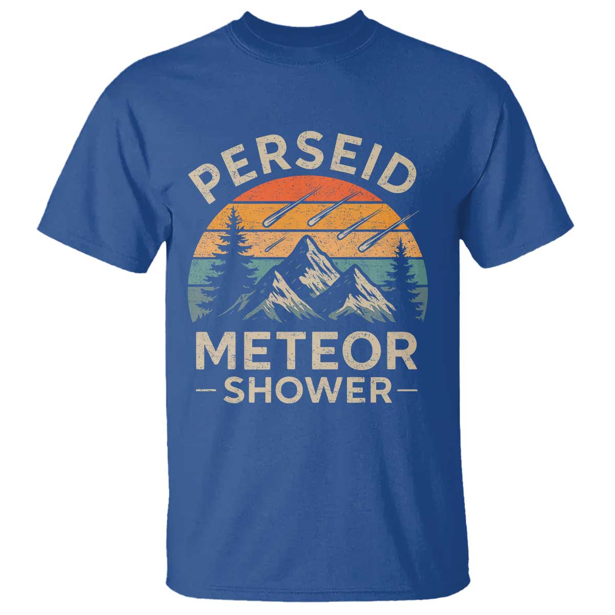 Perseid Meteor Shower T Shirt Shooting Stars Astronomy Vintage Mountain - Wonder Print Shop