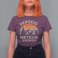 Perseid Meteor Shower T Shirt For Women Shooting Stars Astronomy Vintage Mountain - Wonder Print Shop