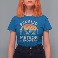 Perseid Meteor Shower T Shirt For Women Shooting Stars Astronomy Vintage Mountain - Wonder Print Shop