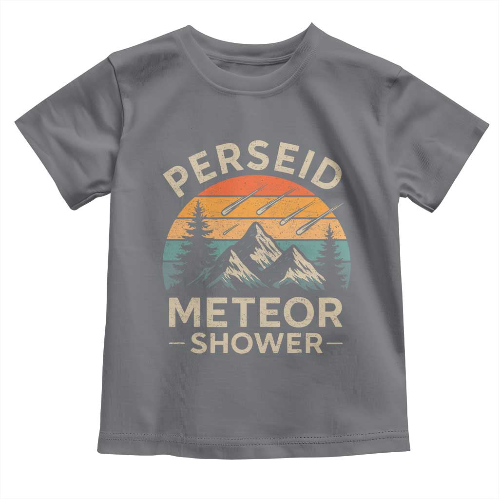 Perseid Meteor Shower Toddler T Shirt Shooting Stars Astronomy Vintage Mountain - Wonder Print Shop