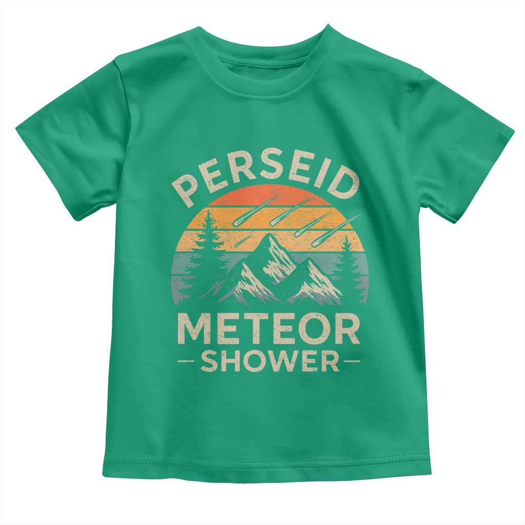 Perseid Meteor Shower Toddler T Shirt Shooting Stars Astronomy Vintage Mountain - Wonder Print Shop