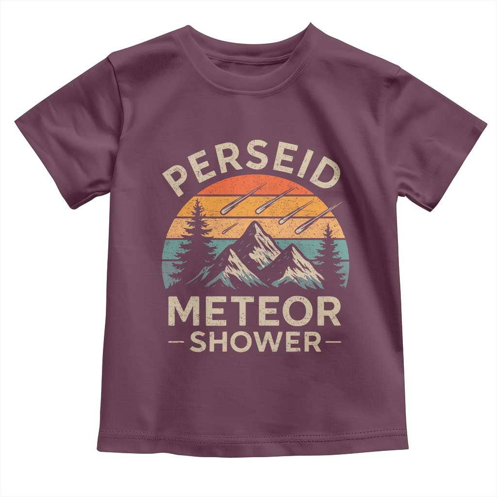 Perseid Meteor Shower Toddler T Shirt Shooting Stars Astronomy Vintage Mountain - Wonder Print Shop
