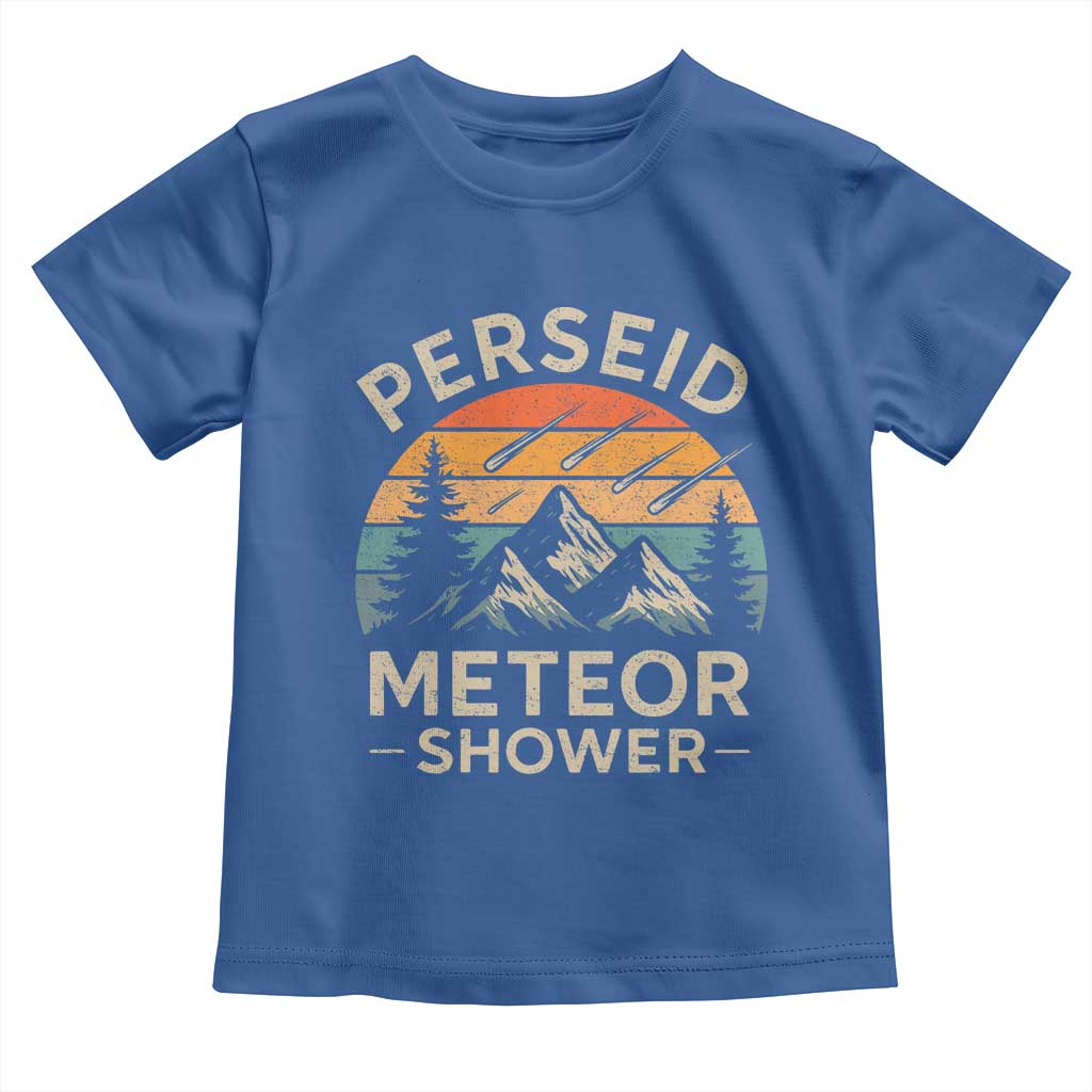 Perseid Meteor Shower Toddler T Shirt Shooting Stars Astronomy Vintage Mountain - Wonder Print Shop