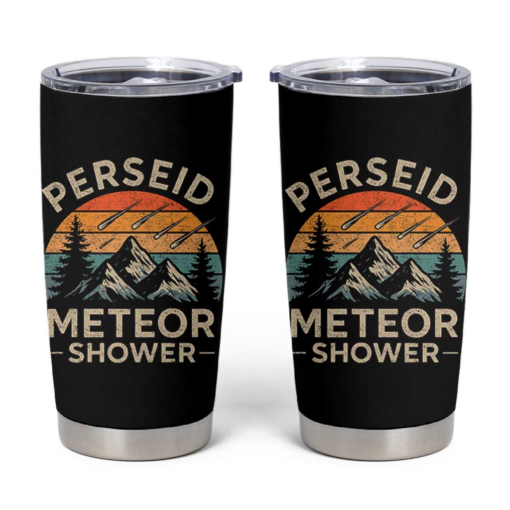 Perseid Meteor Shower Tumbler Cup Shooting Stars Astronomy Vintage Mountain - Wonder Print Shop