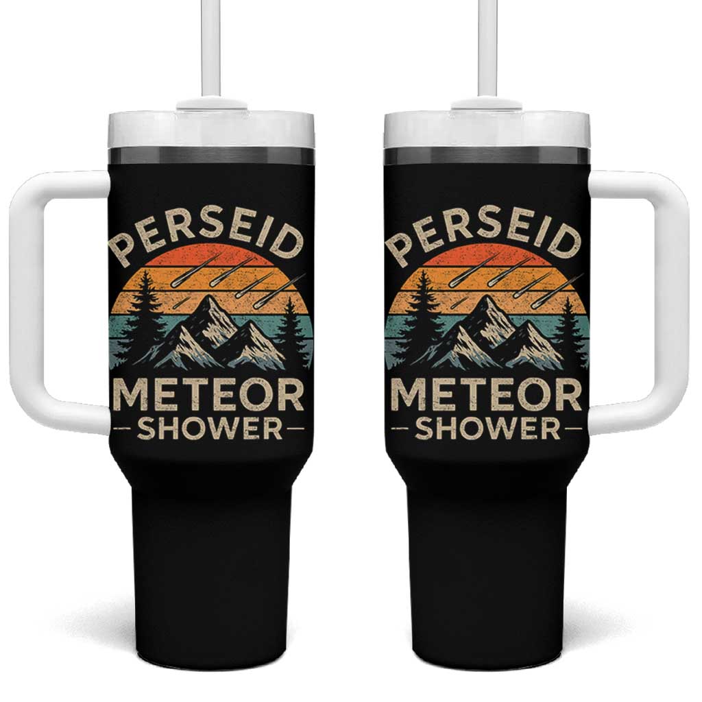 Perseid Meteor Shower Tumbler With Handle Shooting Stars Astronomy Vintage Mountain - Wonder Print Shop
