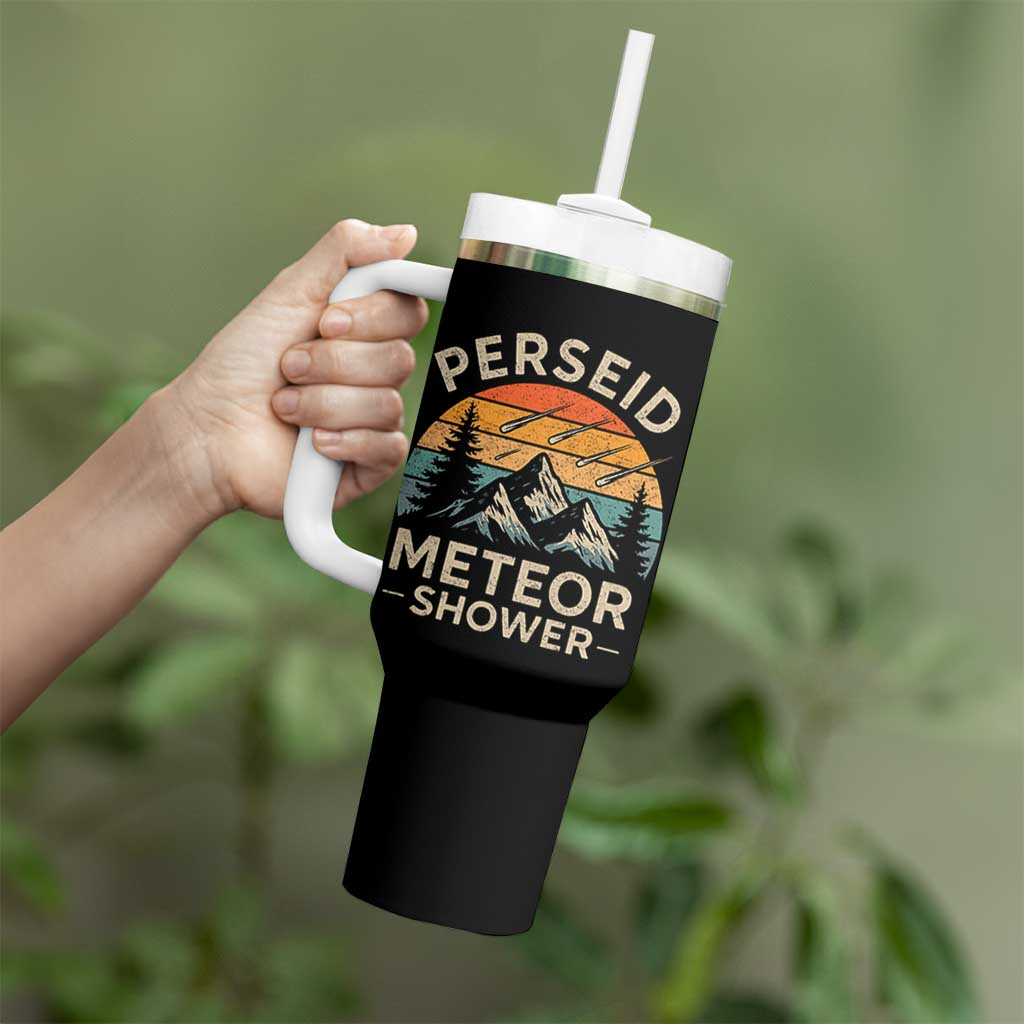 Perseid Meteor Shower Tumbler With Handle Shooting Stars Astronomy Vintage Mountain - Wonder Print Shop