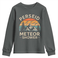 Perseid Meteor Shower Youth Sweatshirt Shooting Stars Astronomy Vintage Mountain - Wonder Print Shop