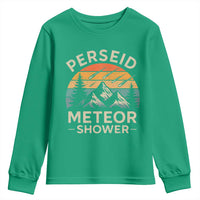 Perseid Meteor Shower Youth Sweatshirt Shooting Stars Astronomy Vintage Mountain - Wonder Print Shop