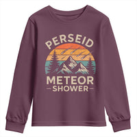 Perseid Meteor Shower Youth Sweatshirt Shooting Stars Astronomy Vintage Mountain - Wonder Print Shop