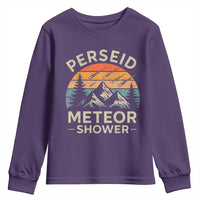 Perseid Meteor Shower Youth Sweatshirt Shooting Stars Astronomy Vintage Mountain - Wonder Print Shop
