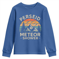Perseid Meteor Shower Youth Sweatshirt Shooting Stars Astronomy Vintage Mountain - Wonder Print Shop