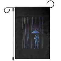 Perseid Meteor Shower Raining Astronaut With Umbrella Garden Flag - Wonder Print Shop