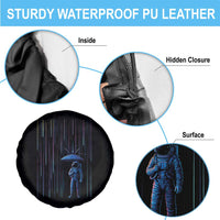 Perseid Meteor Shower Raining Astronaut With Umbrella Spare Tire Cover - Wonder Print Shop
