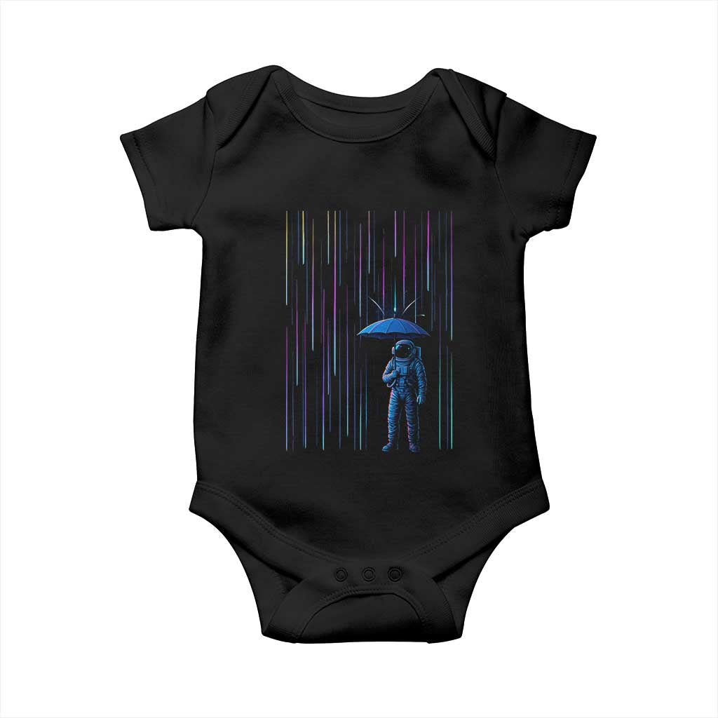 Perseid Meteor Shower Raining Astronaut With Umbrella Baby Onesie - Wonder Print Shop