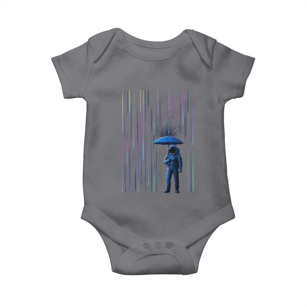Perseid Meteor Shower Raining Astronaut With Umbrella Baby Onesie - Wonder Print Shop