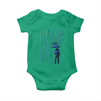 Perseid Meteor Shower Raining Astronaut With Umbrella Baby Onesie - Wonder Print Shop