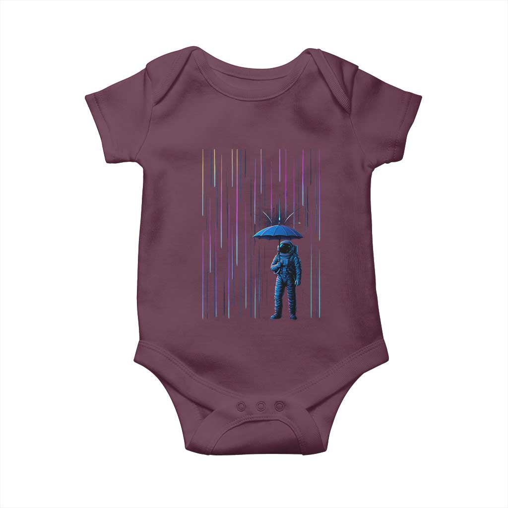 Perseid Meteor Shower Raining Astronaut With Umbrella Baby Onesie - Wonder Print Shop