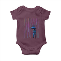 Perseid Meteor Shower Raining Astronaut With Umbrella Baby Onesie - Wonder Print Shop