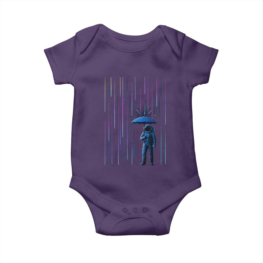 Perseid Meteor Shower Raining Astronaut With Umbrella Baby Onesie - Wonder Print Shop