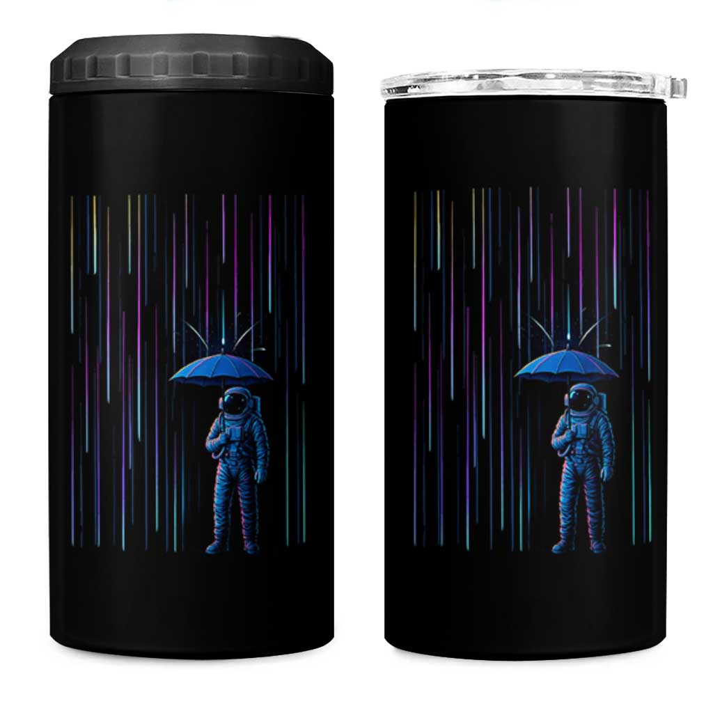 Perseid Meteor Shower Raining Astronaut With Umbrella 4 in 1 Can Cooler Tumbler - Wonder Print Shop