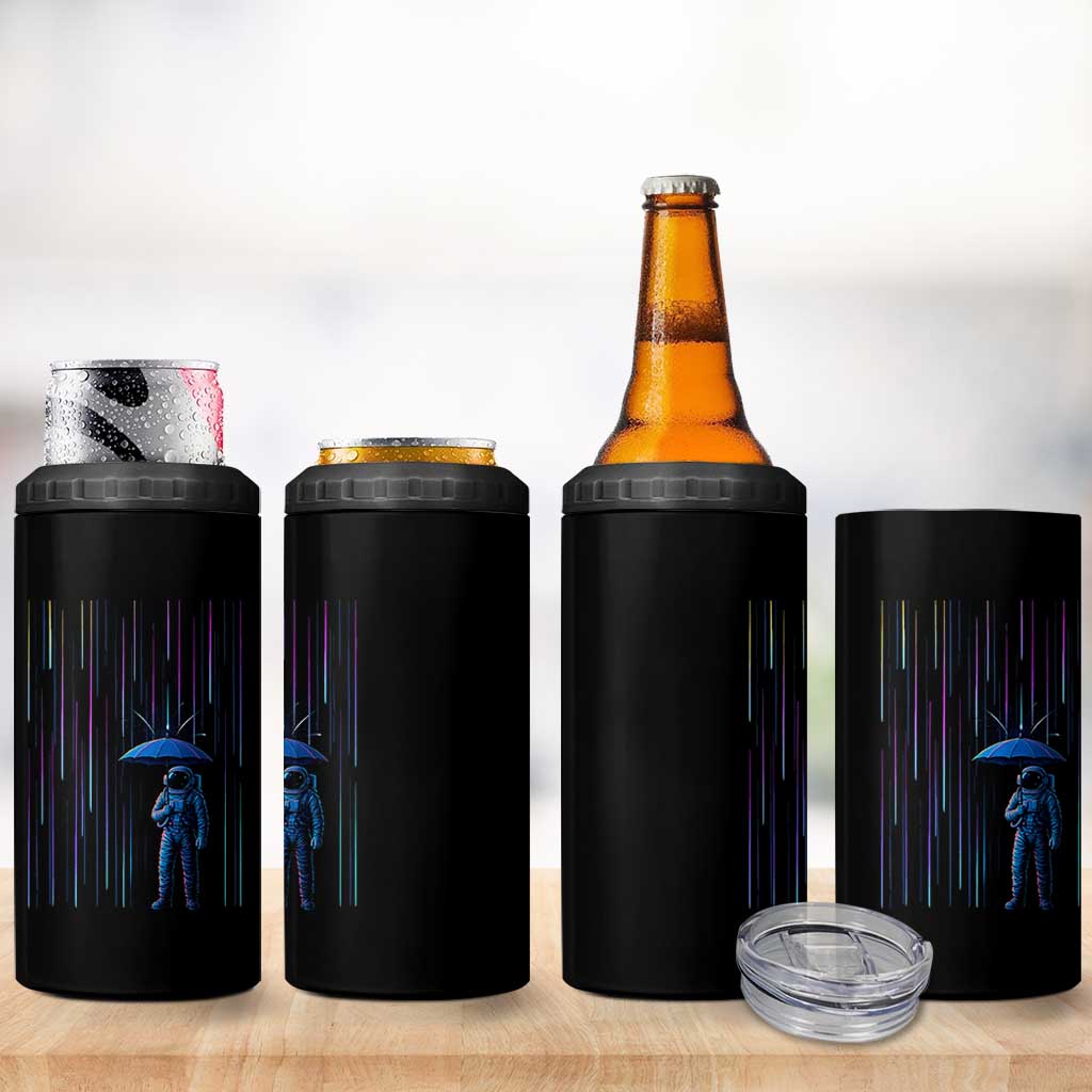 Perseid Meteor Shower Raining Astronaut With Umbrella 4 in 1 Can Cooler Tumbler - Wonder Print Shop