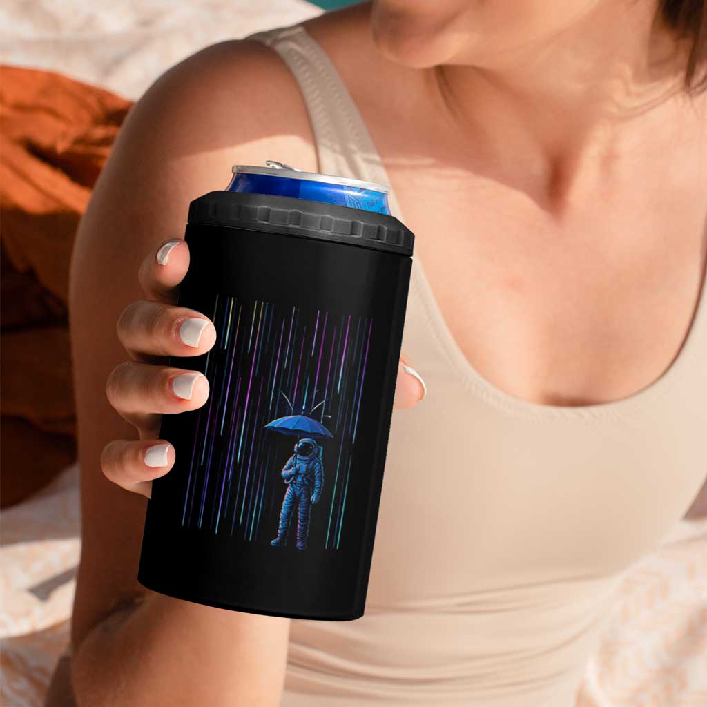 Perseid Meteor Shower Raining Astronaut With Umbrella 4 in 1 Can Cooler Tumbler - Wonder Print Shop