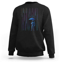 Perseid Meteor Shower Raining Astronaut With Umbrella Sweatshirt - Wonder Print Shop