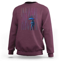 Perseid Meteor Shower Raining Astronaut With Umbrella Sweatshirt - Wonder Print Shop