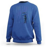 Perseid Meteor Shower Raining Astronaut With Umbrella Sweatshirt - Wonder Print Shop