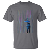 Perseid Meteor Shower Raining Astronaut With Umbrella T Shirt - Wonder Print Shop