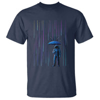Perseid Meteor Shower Raining Astronaut With Umbrella T Shirt - Wonder Print Shop