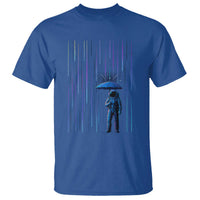Perseid Meteor Shower Raining Astronaut With Umbrella T Shirt - Wonder Print Shop
