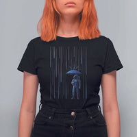 Perseid Meteor Shower Raining Astronaut With Umbrella T Shirt For Women - Wonder Print Shop