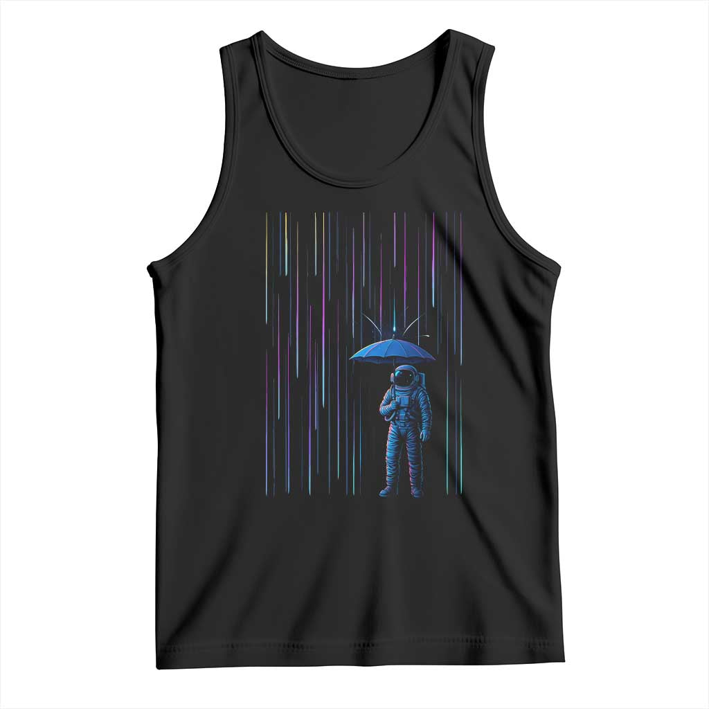 Perseid Meteor Shower Raining Astronaut With Umbrella Tank Top - Wonder Print Shop